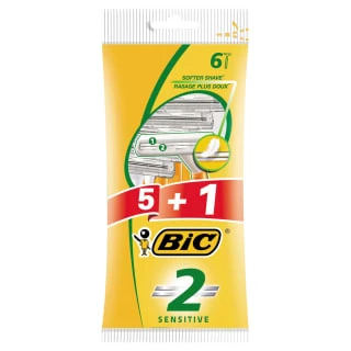 BIC 2 Sensitive Disposable Razors 6pk 1 BIC 2 Sensitive Disposable Razors 6pk