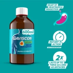 Gaviscon Original Peppermint 600ml -Exquisite Care Store 358985 gavison liquid peppermint 600ml 2