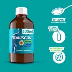 Gaviscon Original Peppermint 600ml -Exquisite Care Store 358985 gavison liquid peppermint 600ml 3