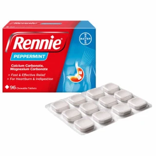 Rennie Peppermint Heartburn & Indigestion Relief Tablets 96pk 2 Rennie Peppermint Heartburn & Indigestion Relief Tablets 96pk - Image 2