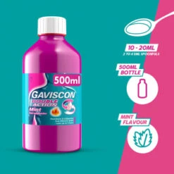 Gaviscon Double Action 500ml - Mint -Exquisite Care Store 384992 gaviscon 500ml double action mint liquid 2