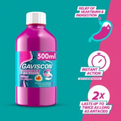 Gaviscon Double Action 500ml - Mint -Exquisite Care Store 384992 gaviscon 500ml double action mint liquid 3