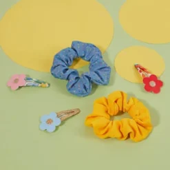 Ella Style Scrunchies 2pk - Blue & Gold -Exquisite Care Store 385596 ella style hair accessories 2