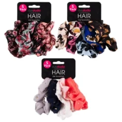 Style Studio Hair Scrunchies 5pk - Gold Stars -Exquisite Care Store 390087 5pk style studio hair scrunchies group