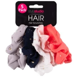 Style Studio Hair Scrunchies 5pk - Gold Stars